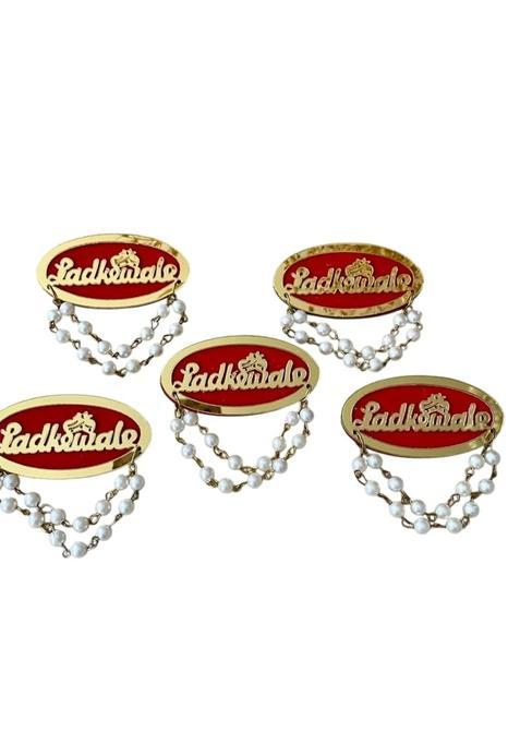 Brown Leaf Ladkewale Stylish Brooch for Groom Family Wedding Accessory Brooch Pins for Reception Wedding Party