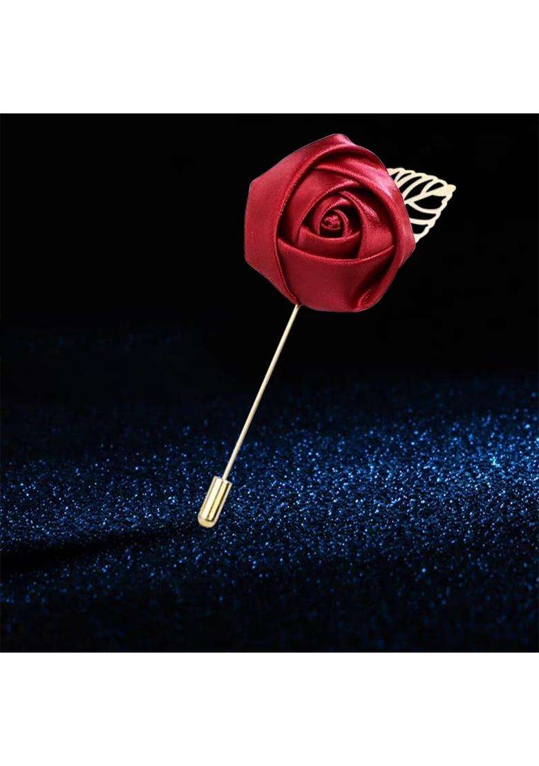 Oidims Gentlemans Suit Flower Brooch Handmade Lapel Pin Boutonniere Stick Corsage Accessory Multicolor Rose - Indya