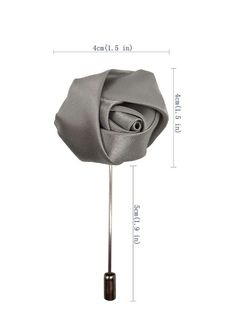 Sanrich Rose Boutonniere Mens Lapel Pins Satin Flower 12 Pack Groom Wedding Boutonniere Suit Brooch Outfit - Indya