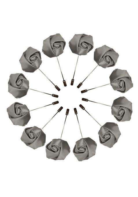 Sanrich Rose Boutonniere Mens Lapel Pins Satin Flower 12 Pack Groom Wedding Boutonniere Suit Brooch Outfit
