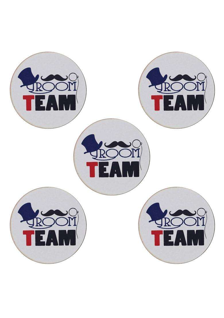 Sanvatsar Groom Team White Color Brooch Brooches Pin Pack for Men and Women - Indya