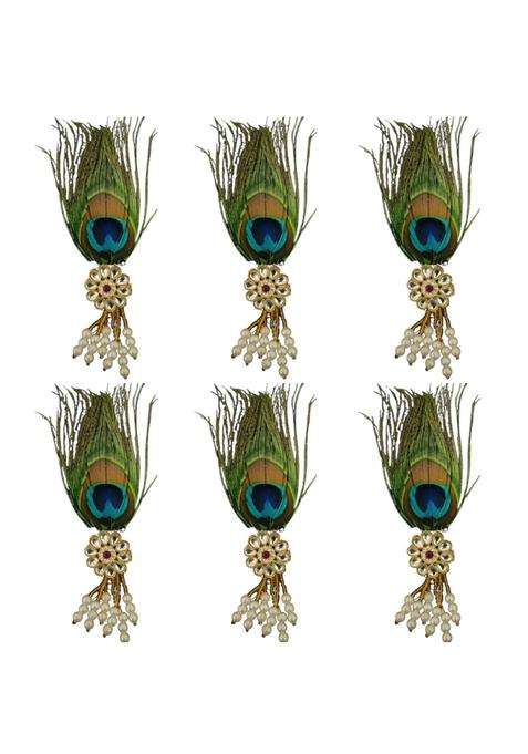 Gift Jaipur Morepankh Peacock Feather Brooches Brooch Broaches Brouches Pack for Wedding Engagement Men