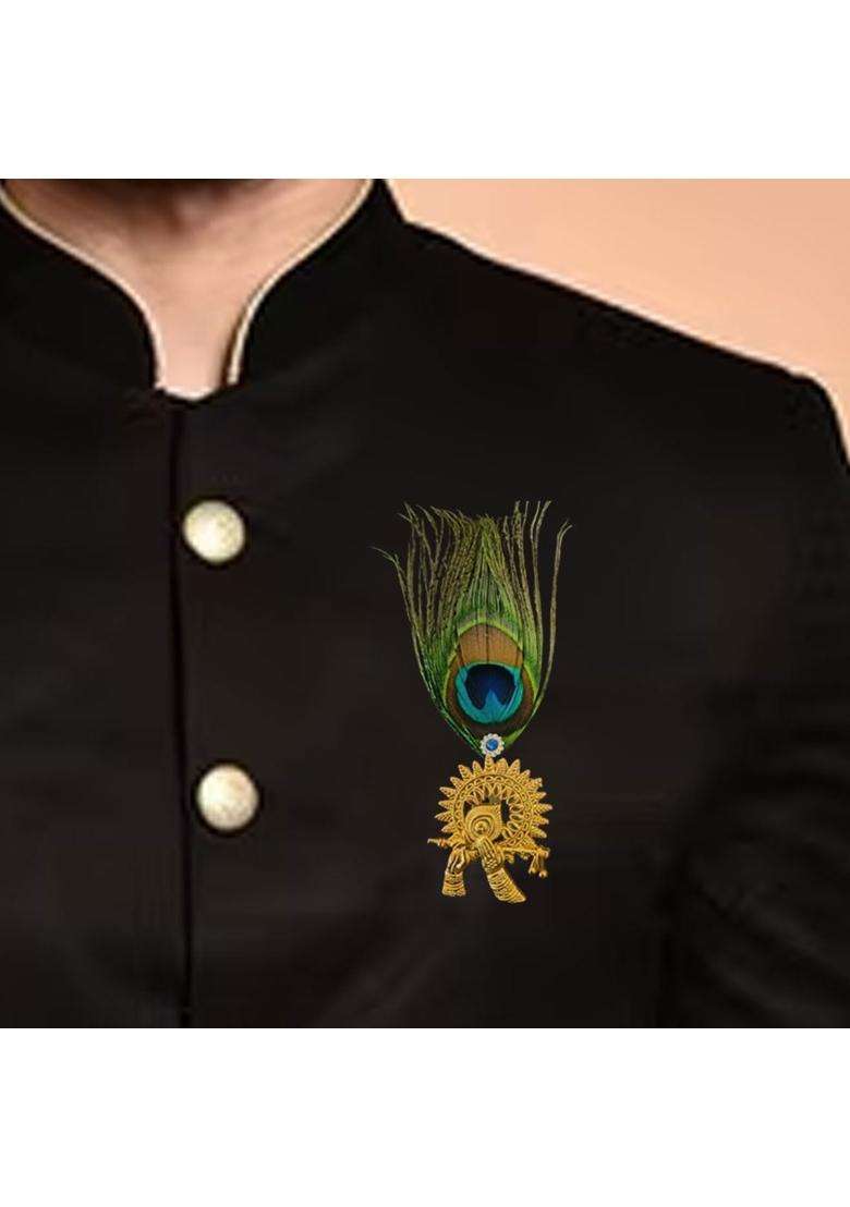 Gift Jaipur Morepankh Peacock Feather Brooches Brooch Broaches Brouches Pack for Wedding Engagement Men - Indya