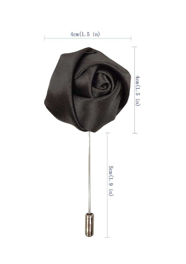 Sanrich Rose Boutonniere Mens Lapel Pins Satin Flower 12 Pack Groom Wedding Boutonniere Suit Brooch Outfit - Indya