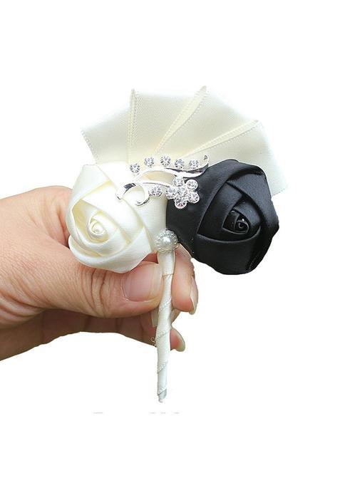 Kupark Groom Groomsman Best Man Boutonniere Wedding Flowers Brooch Party Prom Suit Decoration Pack of 2