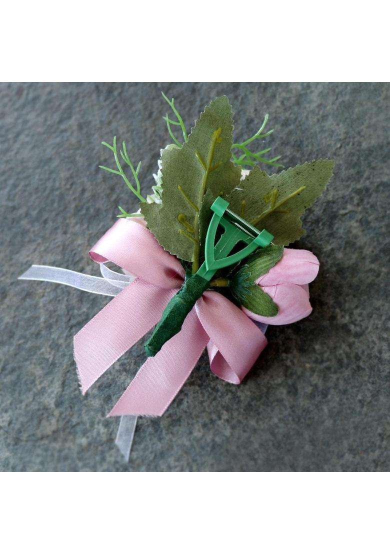 Elbme Wedding Tea Rose Carnation Corsage Bridal Groom Flower Brooch Pin Party Decor - Indya