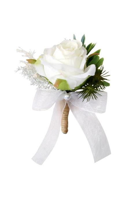 LOOM TREE 8Xfake Fabric Flower Brooch Corsage Pin for Wedding Bridal Groom Women Men