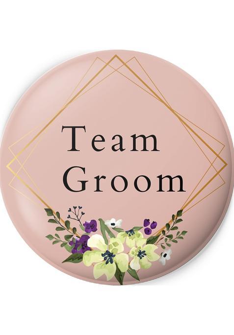 Cup of Joy Team Groom Printed Badges Wedding Groom Badges Brooch