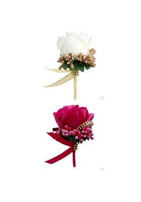 Zelphora 10 Pack Stimulation Rose Flower Brooch Pin Wedding Corsage Pin