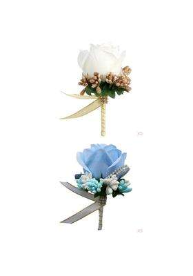 Zelphora 10Pcs Stimulation Rose Flower Brooch Pin Wedding Corsage Pin