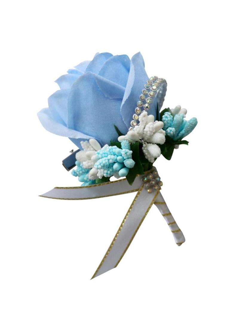 Zelphora 10Pcs Stimulation Rose Flower Brooch Pin Wedding Corsage Pin - Indya