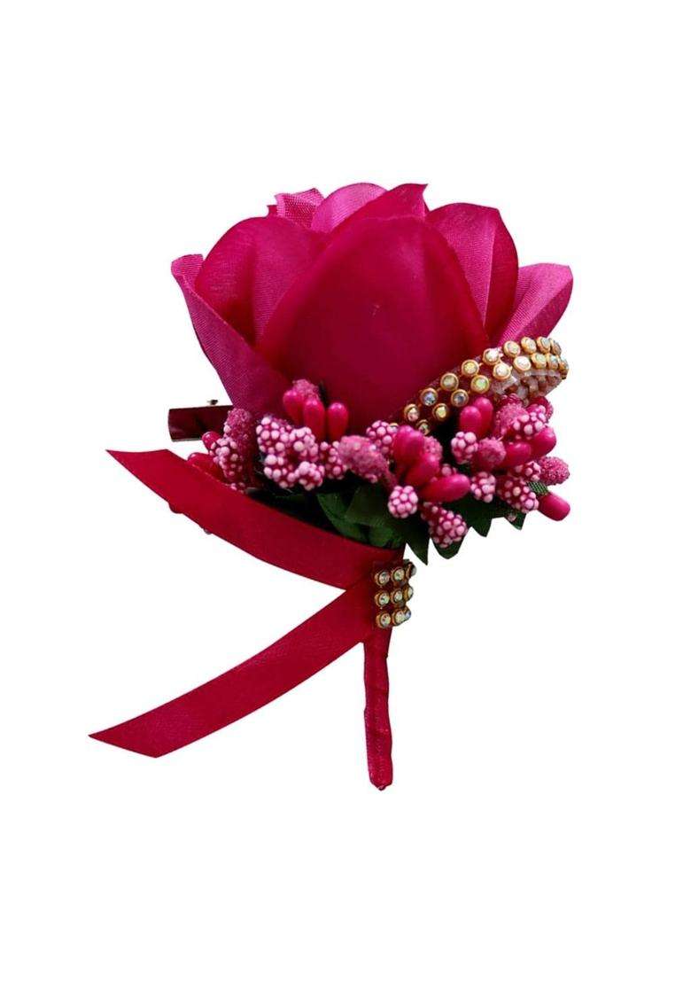 Zelphora 6X Stimulation Rose Flower Brooch Pin Wedding Corsage Pin 3 Colors - Indya