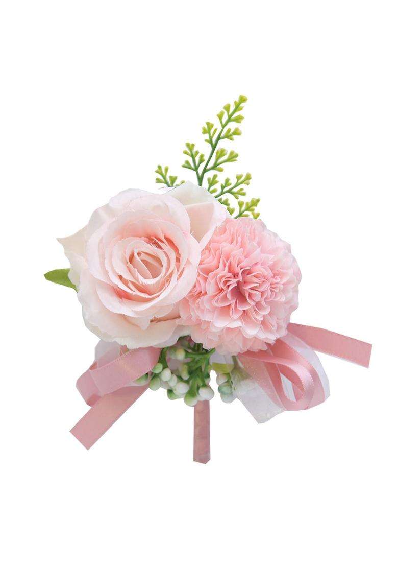 Mojun Silk Rose Boutonniere Groom Flower Boutonniere Brooch for Wedding Party Prom Suit Decoration Pack of 4 - Indya