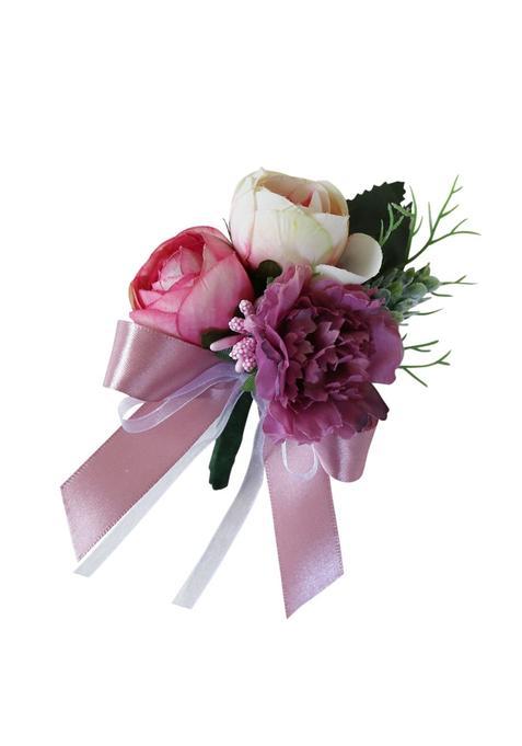 Dovewill Wedding Tea Rose Carnation Corsage Bridal Groom Flower Brooch Pin Party Decor