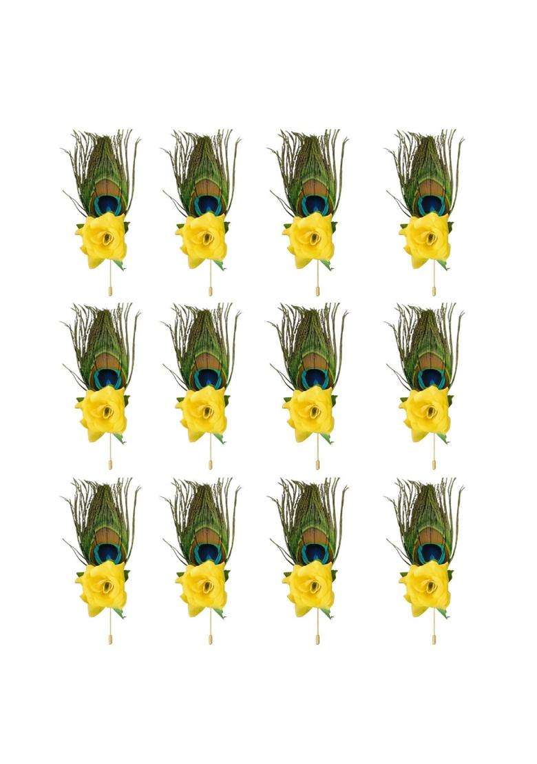 Gift Jaipur Morepankh Peacock Feather Brooches Brooch Broaches Brouches Pack for Wedding Engagement Men - Indya