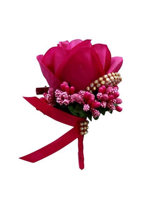 Calandis 9Xstimulation Rose Flower Brooch Pin Wedding Corsage Pin Rose Red