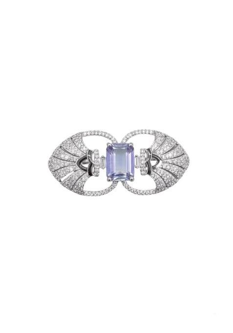 Jsense Elegant Silver Tone Crystal Brooch Pin for Women and Men