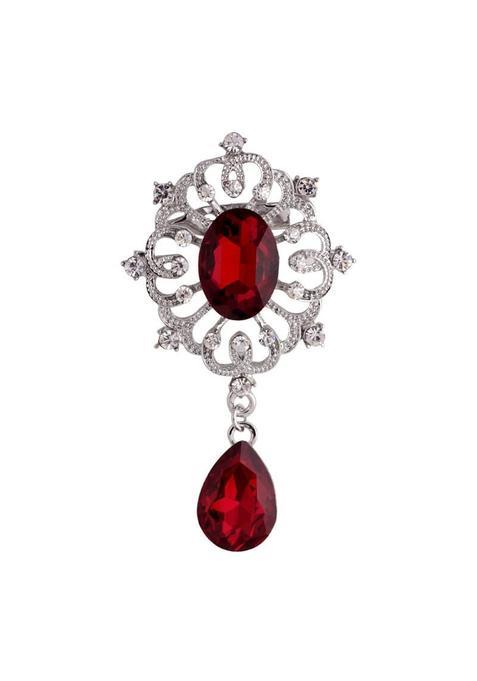 Rumtock Vintage Banquet Emerald Green Teardrop Dangle Drop Brooch for Suit Derss Unisex Sparkle Jewelry
