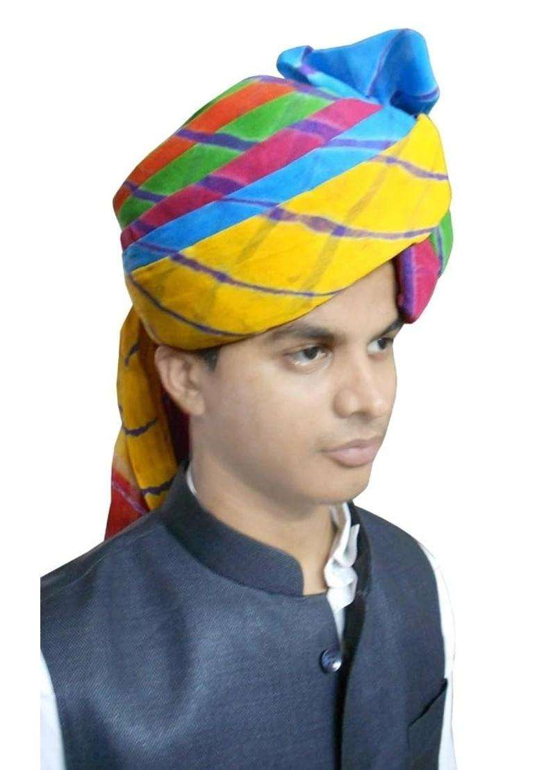Rajasthani Multicolour Turban Pagdi for Men Traditional Safa - Indya