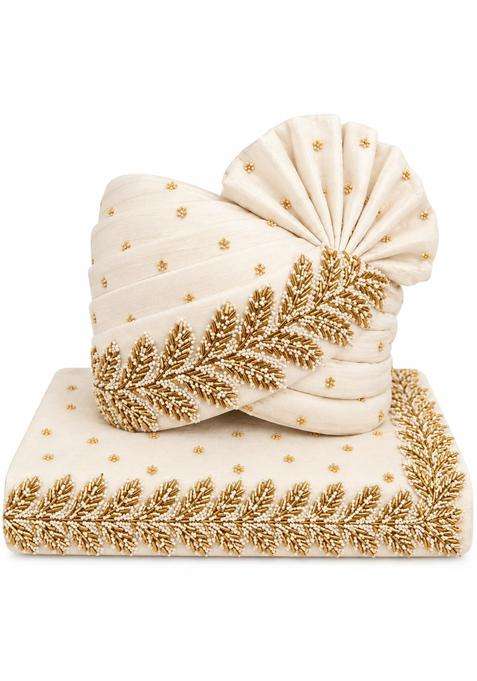 Mens Wedding Safa with Dupatta Ethnic Turban Pagri for Groom