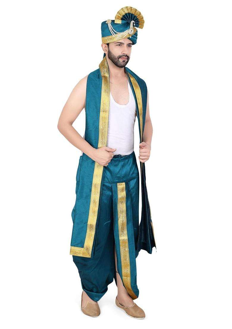 Priyakant Safawala Premium Mens Traditional Collection Safa with Dhoti Dupatta Set - Indya