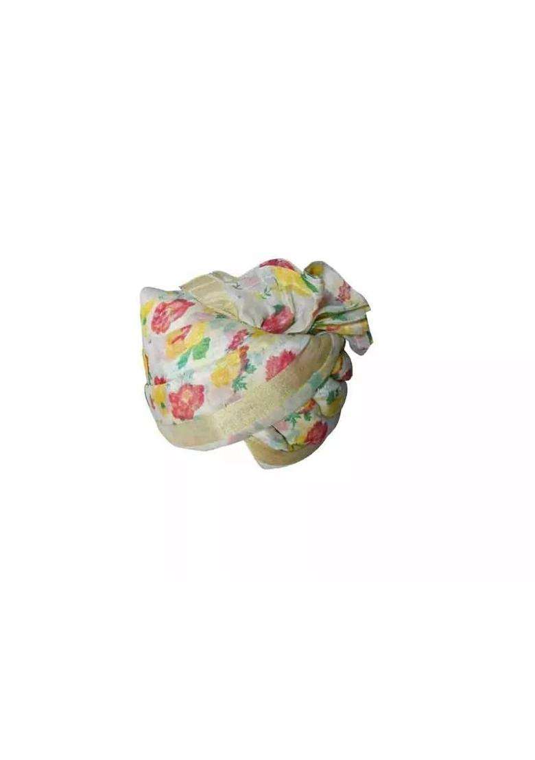 Men Hat Designer Turban Floral Print Safa Indian Pagri Handmade Pag 7 3 8 23 Large - Indya