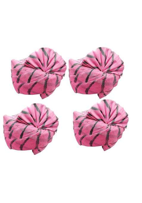 Brown Leaf Rajasthani Readymade Traditional Cotton Pink Leheriya Safa Turban Pug Pagdi for Wedding
