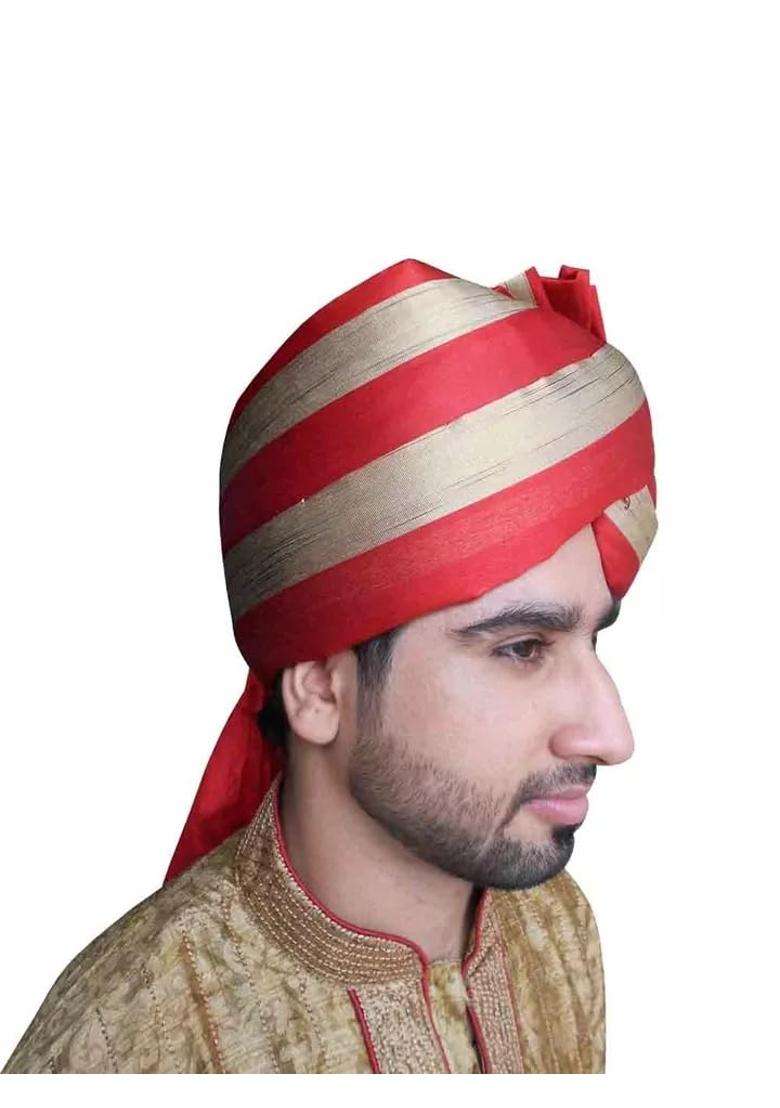 Men Hat Top Safa Indian Traditional Handmade Turban Wedding Pagri Groom Pag 6 3 4 21 Small Multi Color - Indya