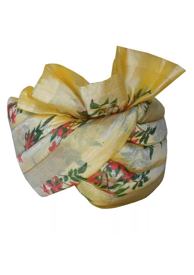 Men Hat Designer Turban Floral Print Safa Indian Groom Pagri Handmade Pag 6 3 4 21 Small Multi Color - Indya