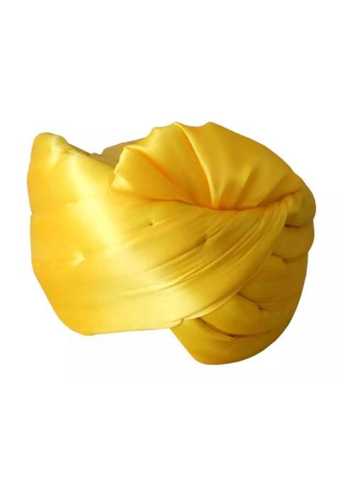 Men Hat Top Safa Indian Traditional Turban Handmade Pagri Pag Small Satin Yellow 6 3 4 21 Small