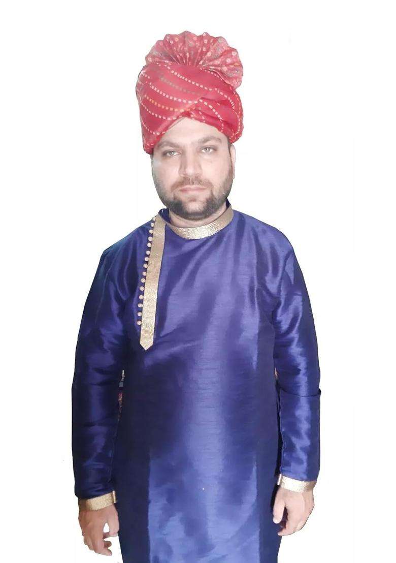 Indian Turban Cotton Blend Men Hat Top Safa Traditional Groom Pagri Handmade Pag 7 1 2 23 Point 6 - Indya