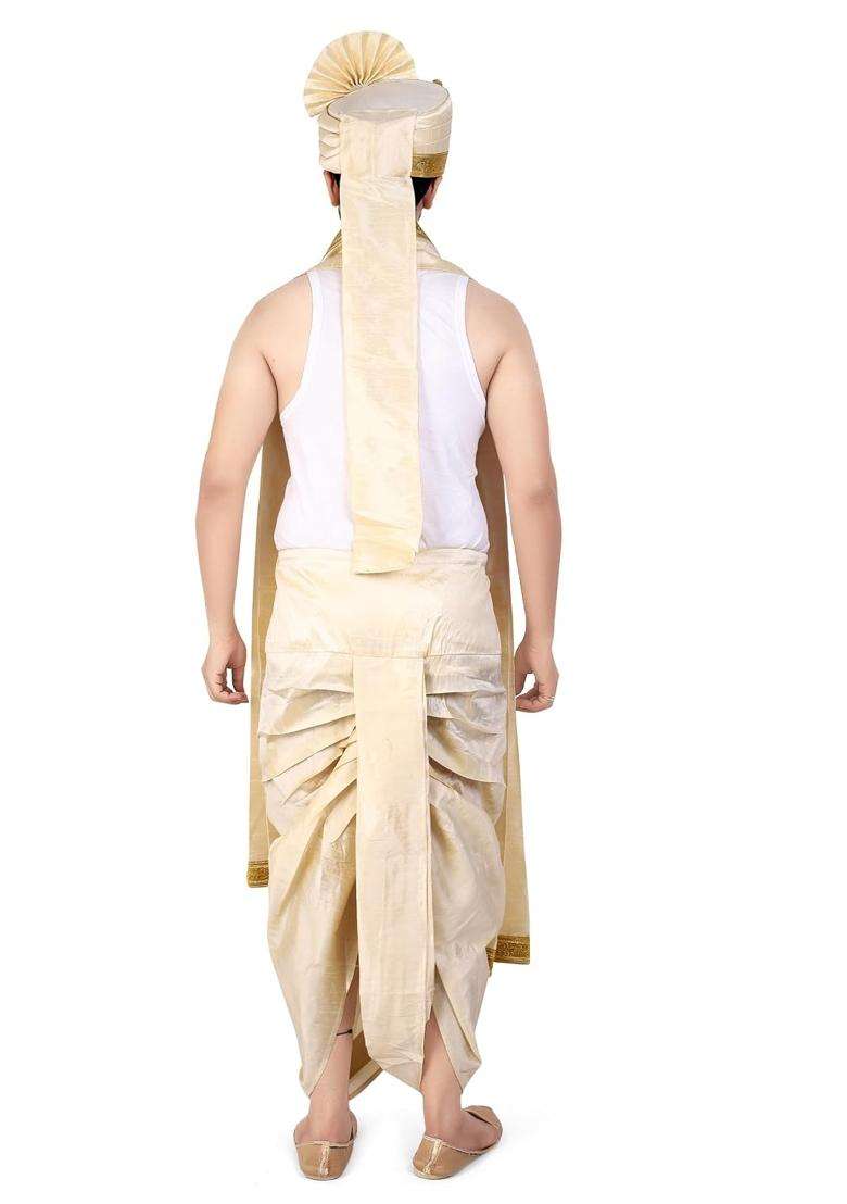 Priyakant Safawala Premium Mens Traditional Wedding Collection Safa with Dhoti Dupatta Set - Indya
