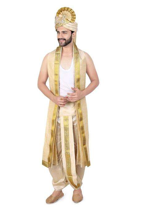 Priyakant Safawala Premium Mens Traditional Wedding Collection Safa with Dhoti Dupatta Set