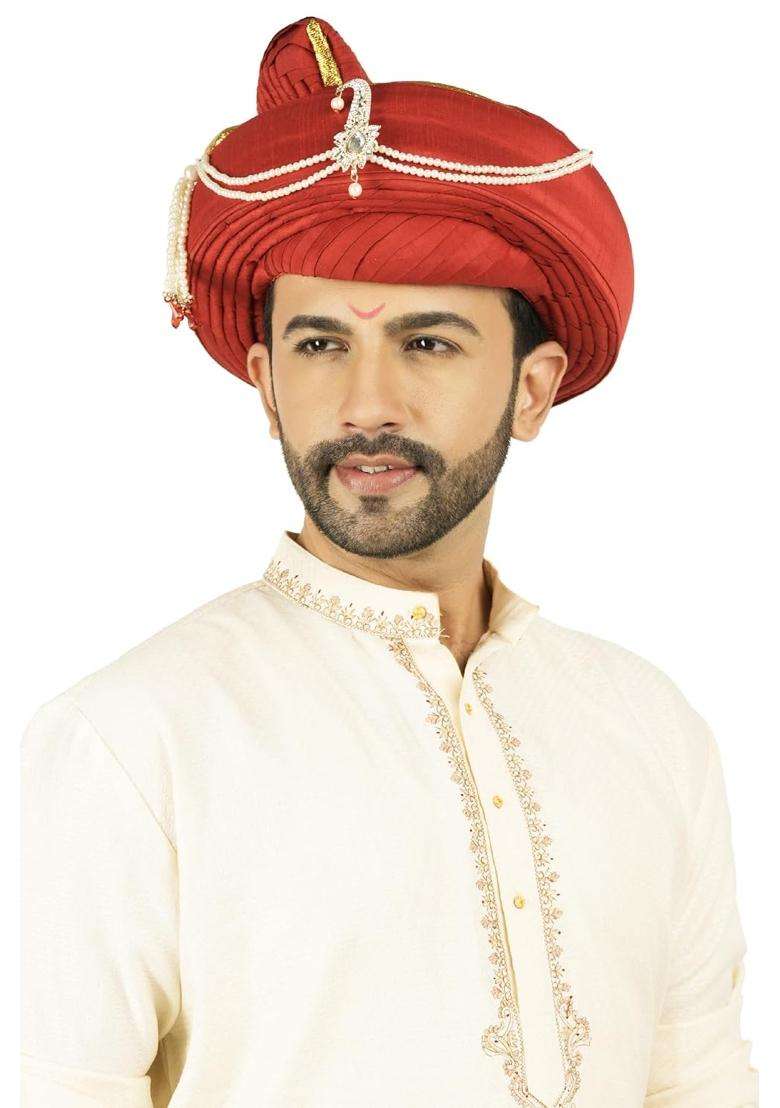 Priyakant Safawala Premium Wedding Collection for Maharashtra Peshwai Pagdi Topi Safa Turban - Indya