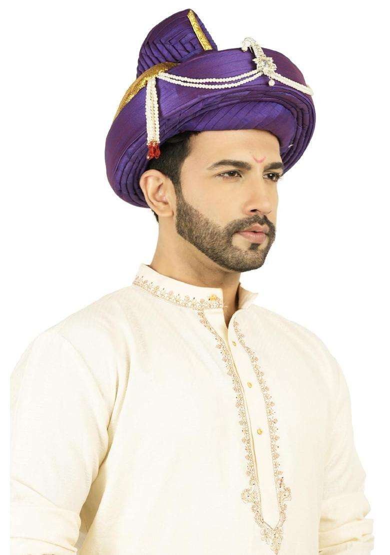 Priyakant Safawala Premium Wedding Collection for Maharashtra Peshwai Pagdi Topi Safa Turban - Indya