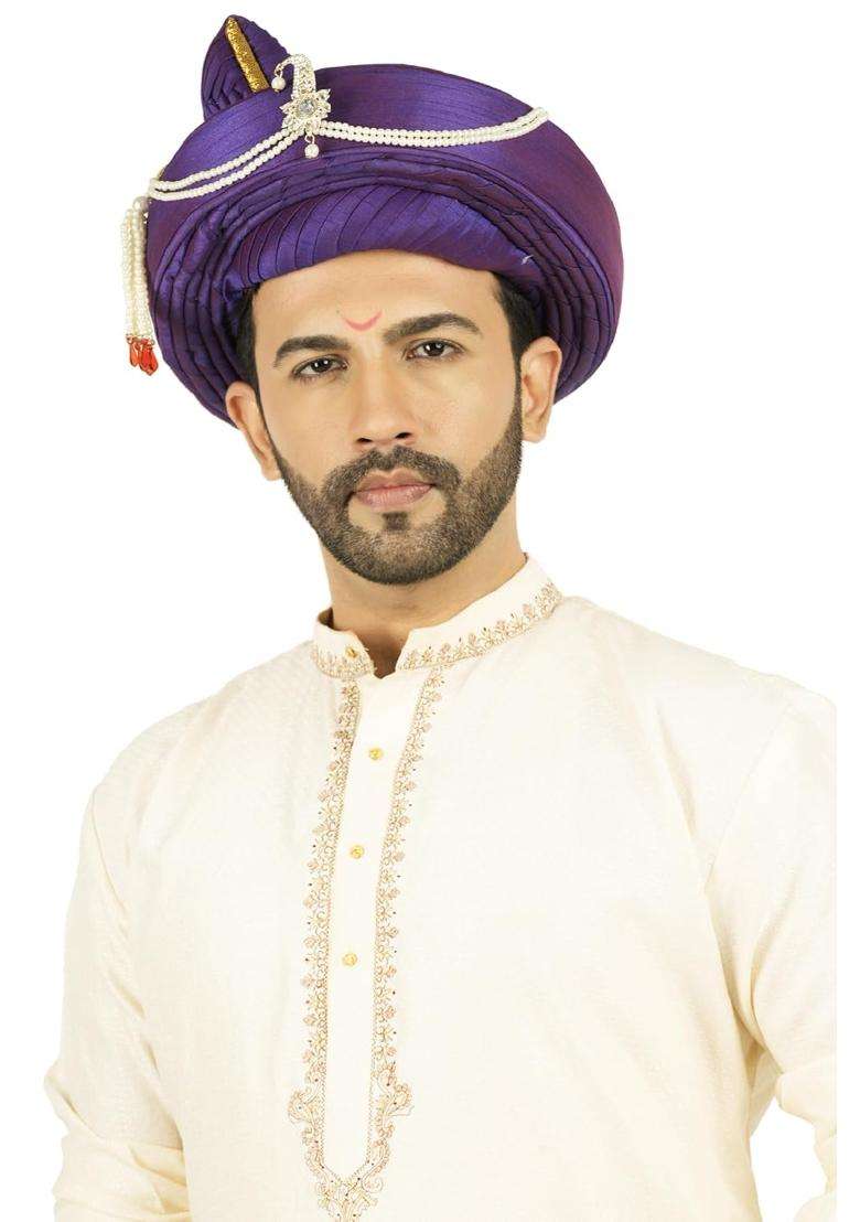 Priyakant Safawala Premium Wedding Collection for Maharashtra Peshwai Pagdi Topi Safa Turban - Indya