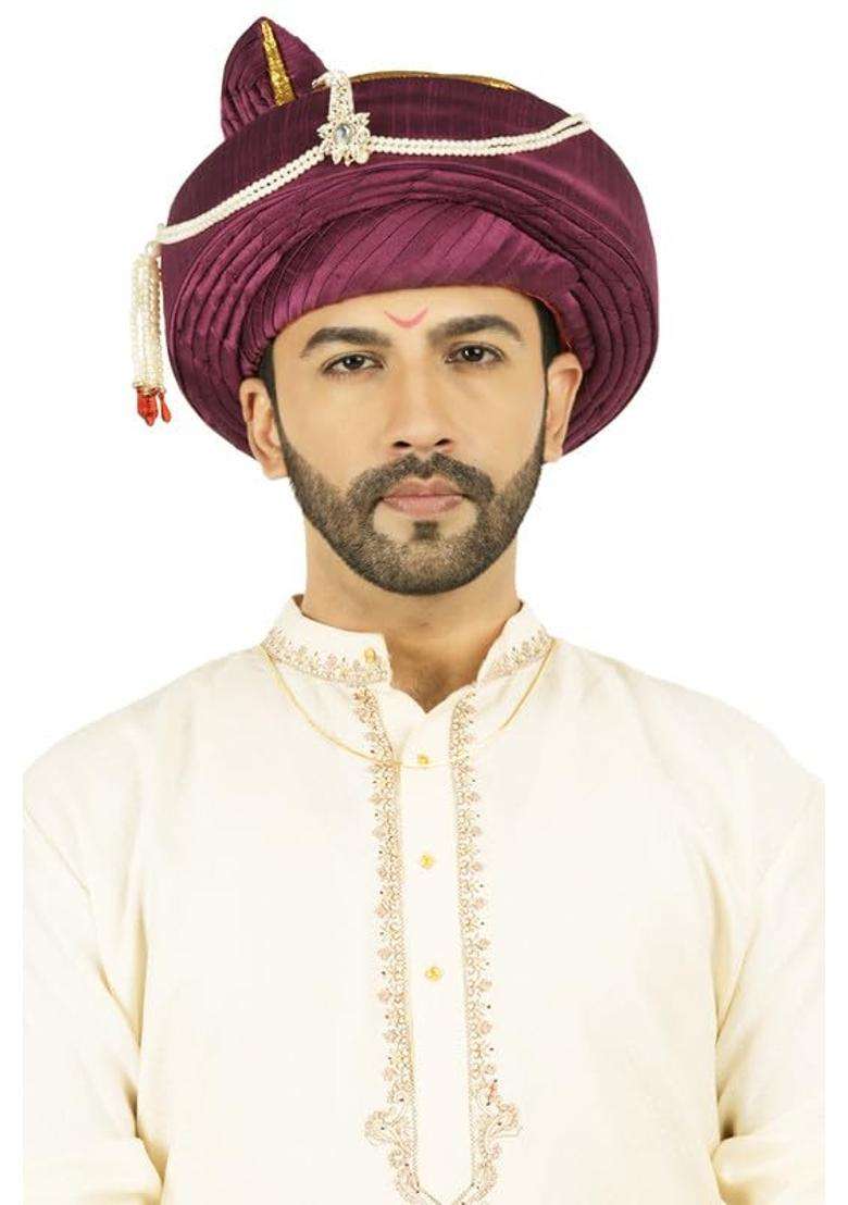 Priyakant Safawala Mens Maharashtra Peshwai Pagdi Topi Safaturban for Wedding and Traditional Function Use It - Indya