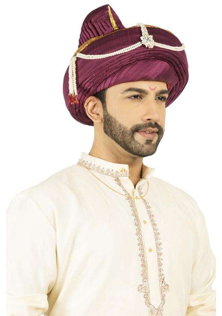 Priyakant Safawala Mens Maharashtra Peshwai Pagdi Topi Safaturban for Wedding and Traditional Function Use It - Indya