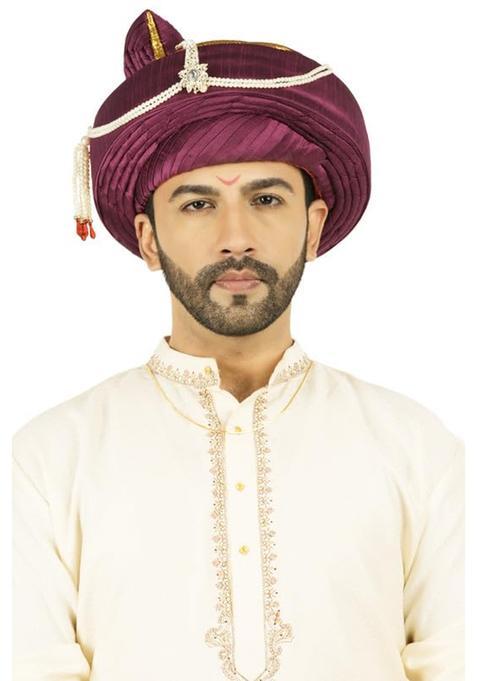 Priyakant Safawala Mens Maharashtra Peshwai Pagdi Topi Safaturban for Wedding and Traditional Function Use It