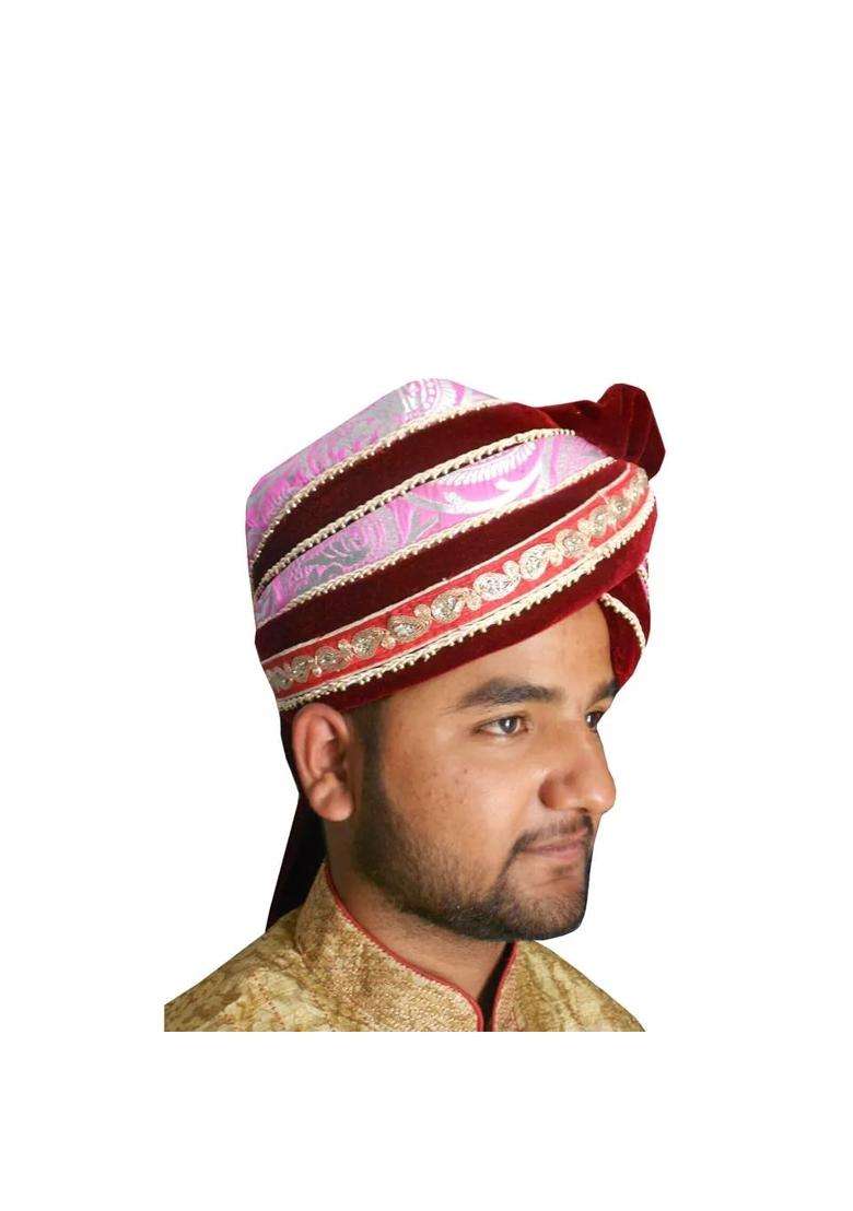 Men Safa Pag Pagri Hat Turban Indian Top Hats Handmade Groom Wedding Traditional 7 3 8 23 Large - Indya