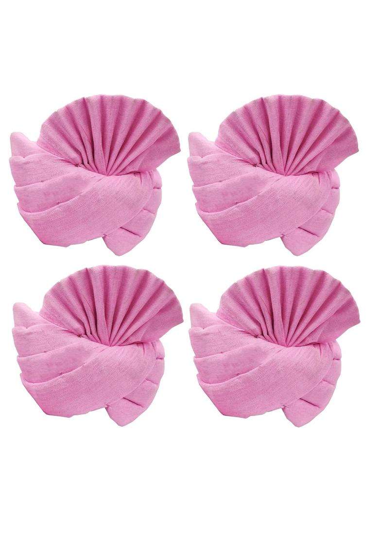 Brown Leaf Rajasthani Readymade Traditional Cotton Pink Safa Turban Pug Pagdi for Wedding and Anniversary Mens - Indya