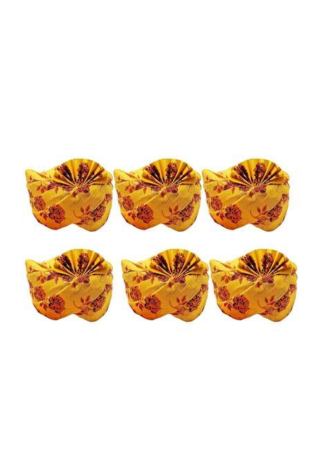 Brown Leaf Rajasthani Readymade Traditional Cotton Flower Printed Yellow Safa Turban Pug Pagdi for Wedding