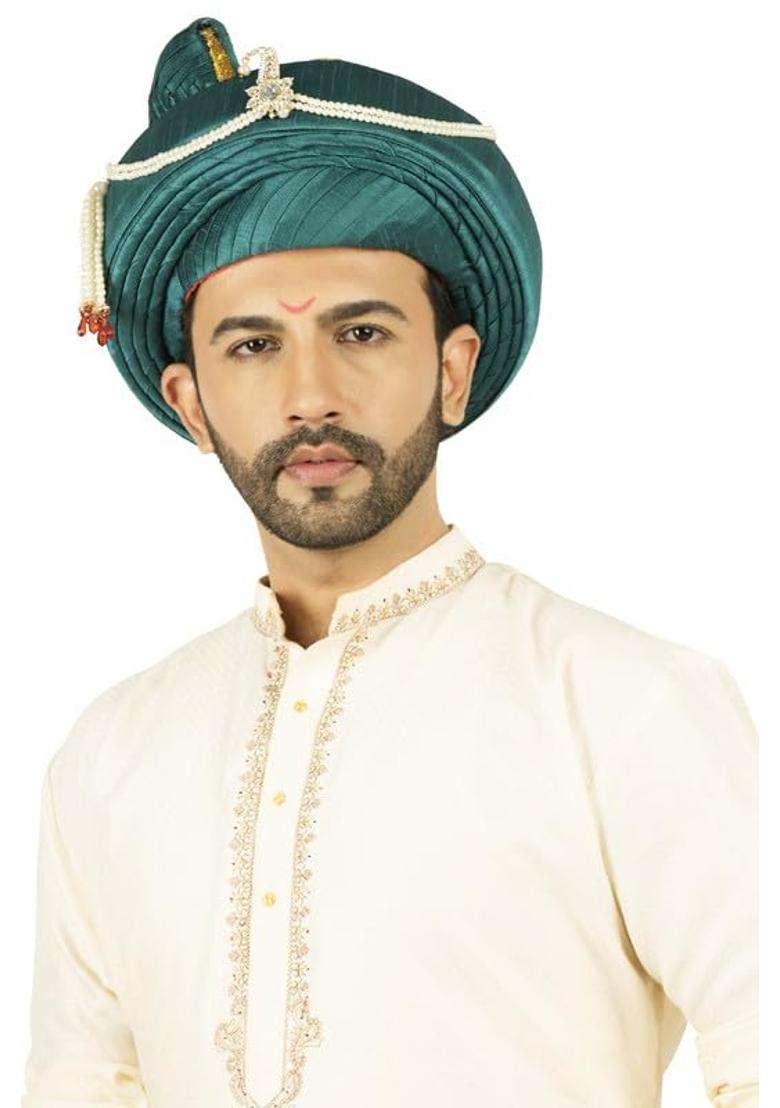 Priyakant Safawala Mens Maharashtra Peshwai Pagdi Topi Safaturban for Wedding and Traditional Function Use It - Indya