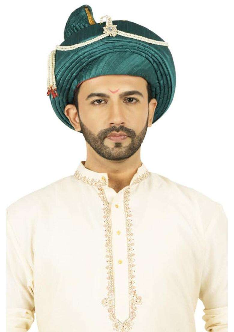 Priyakant Safawala Mens Maharashtra Peshwai Pagdi Topi Safaturban for Wedding and Traditional Function Use It - Indya