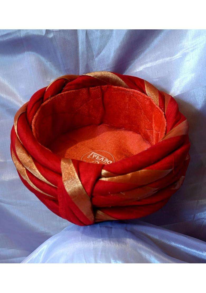 Devraj Luxury Handcrafted Bhavnagari Pagdi Traditional Kathiyawadi Twisted Fold Safa for Royal Weddings - Indya