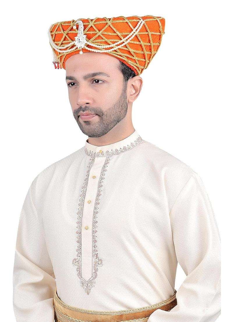 Priyakant Safawala Orange Maharashtra Shindeshahi Pagdi Topi Cap Turban - Indya