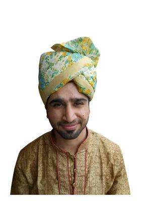 Men Hat Traditional Wedding Groom Pagri Flower Print Banarasi Silk Turban Pag 6 3 4 21 Small Multi Color