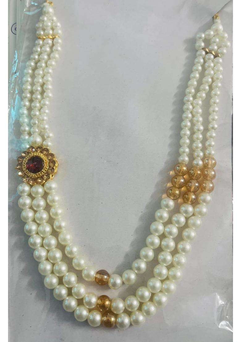Bhavanya Retails Dulhas Pagari and Stoll Sarbala S Pagari and Mala Off White Grooms Turban Shadi Marriage - Indya