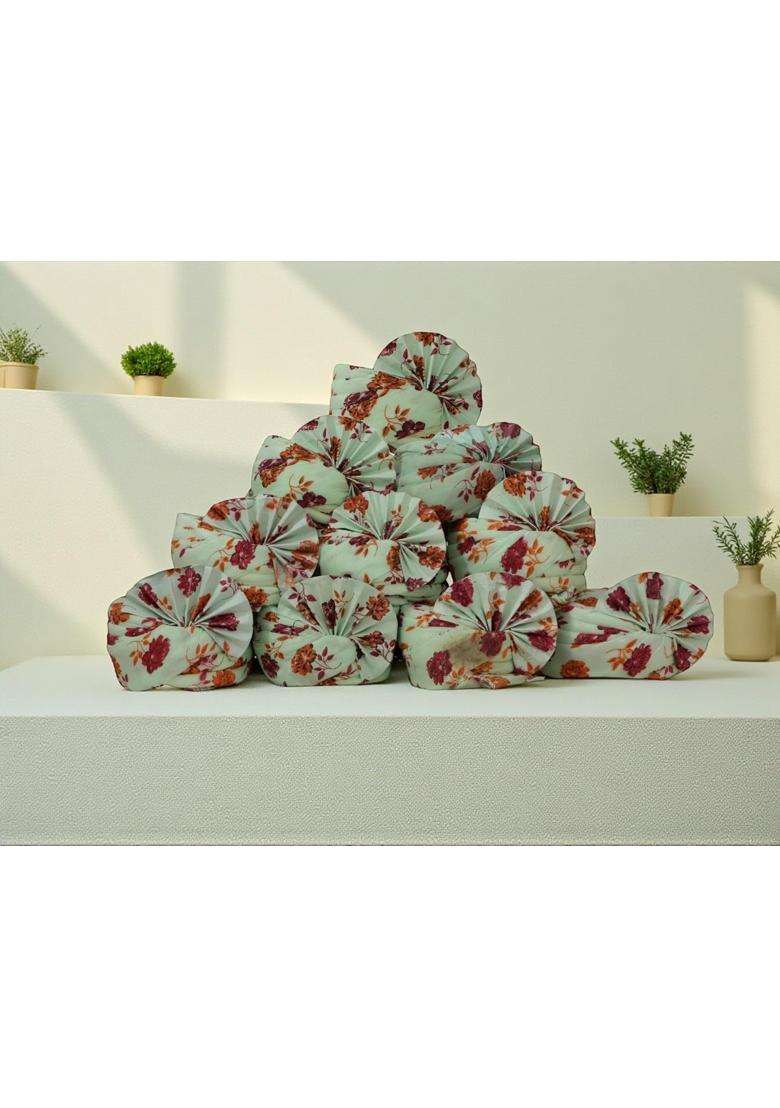 Traditional Wedding Turban Floral Mint Green Pack of 10 - Indya