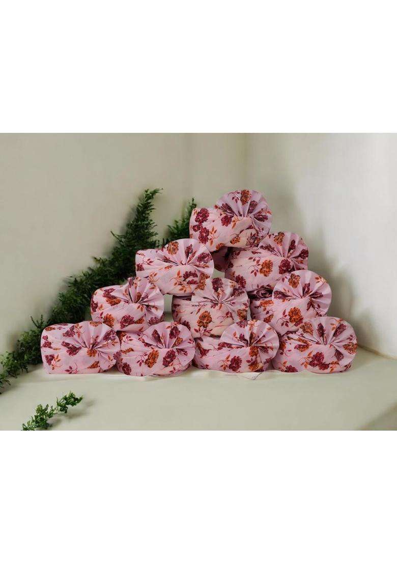 Traditional Wedding Turban Elegant Pink Floral Pack of 10 - Indya